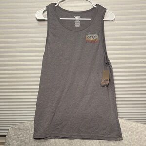 Vans Charcoal Gray Tank Top with Logo NWT